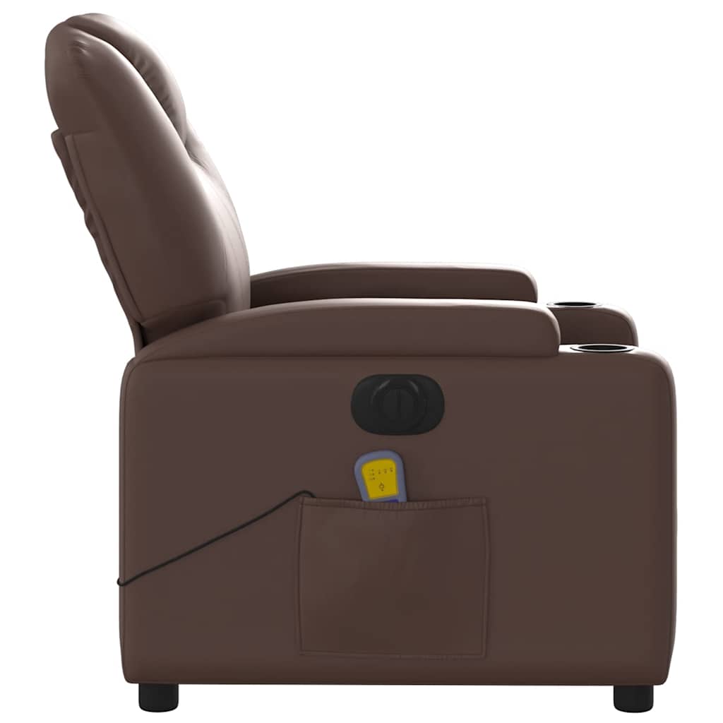 Poltrona Massaggiante Elettrica Marrone in Similpelle | homemem39