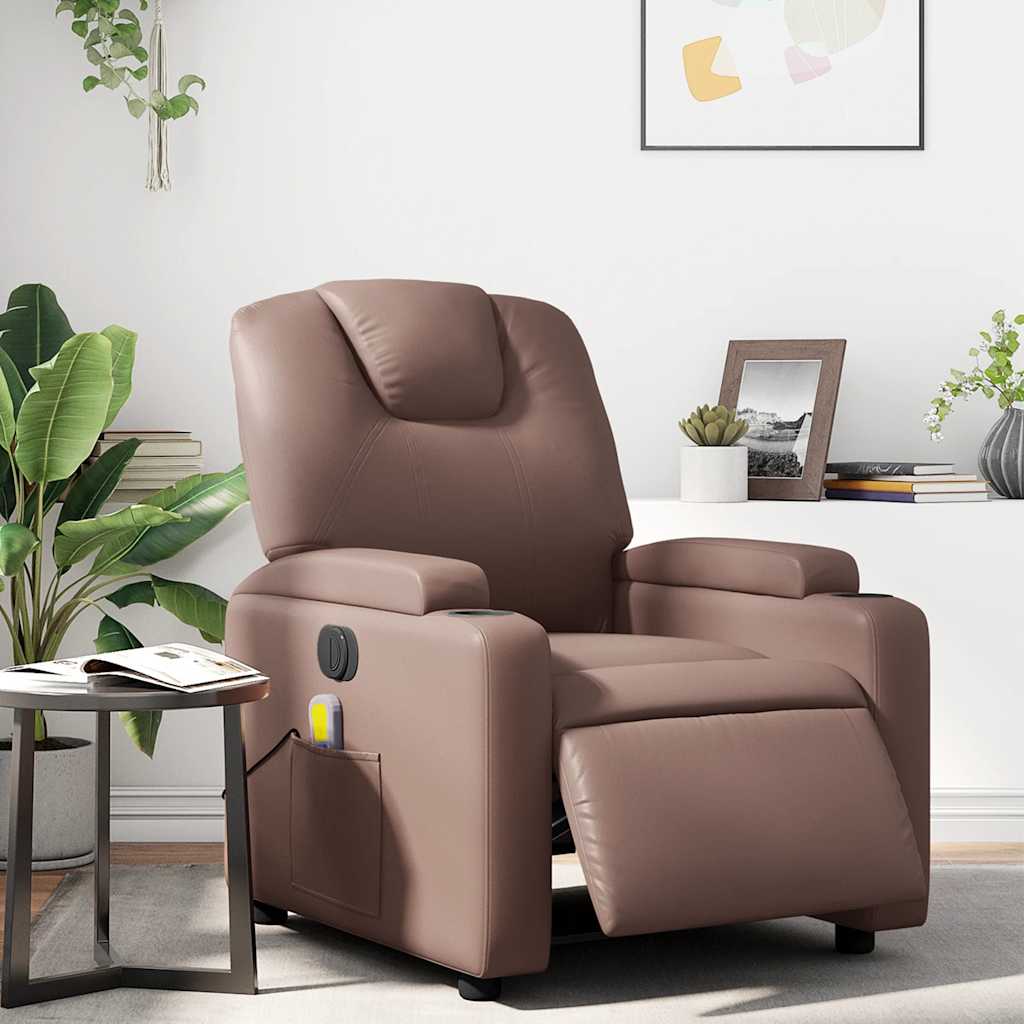 Poltrona Massaggiante Elettrica Marrone in Similpelle | homemem39