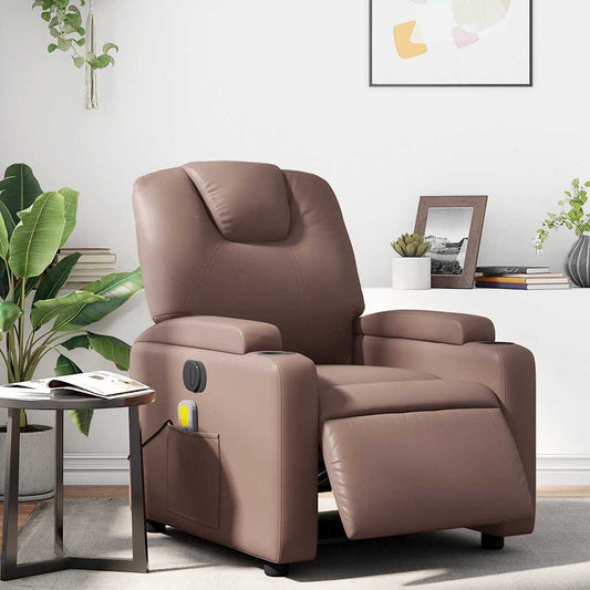 Poltrona Massaggiante Elettrica Marrone in Similpelle | homemem39