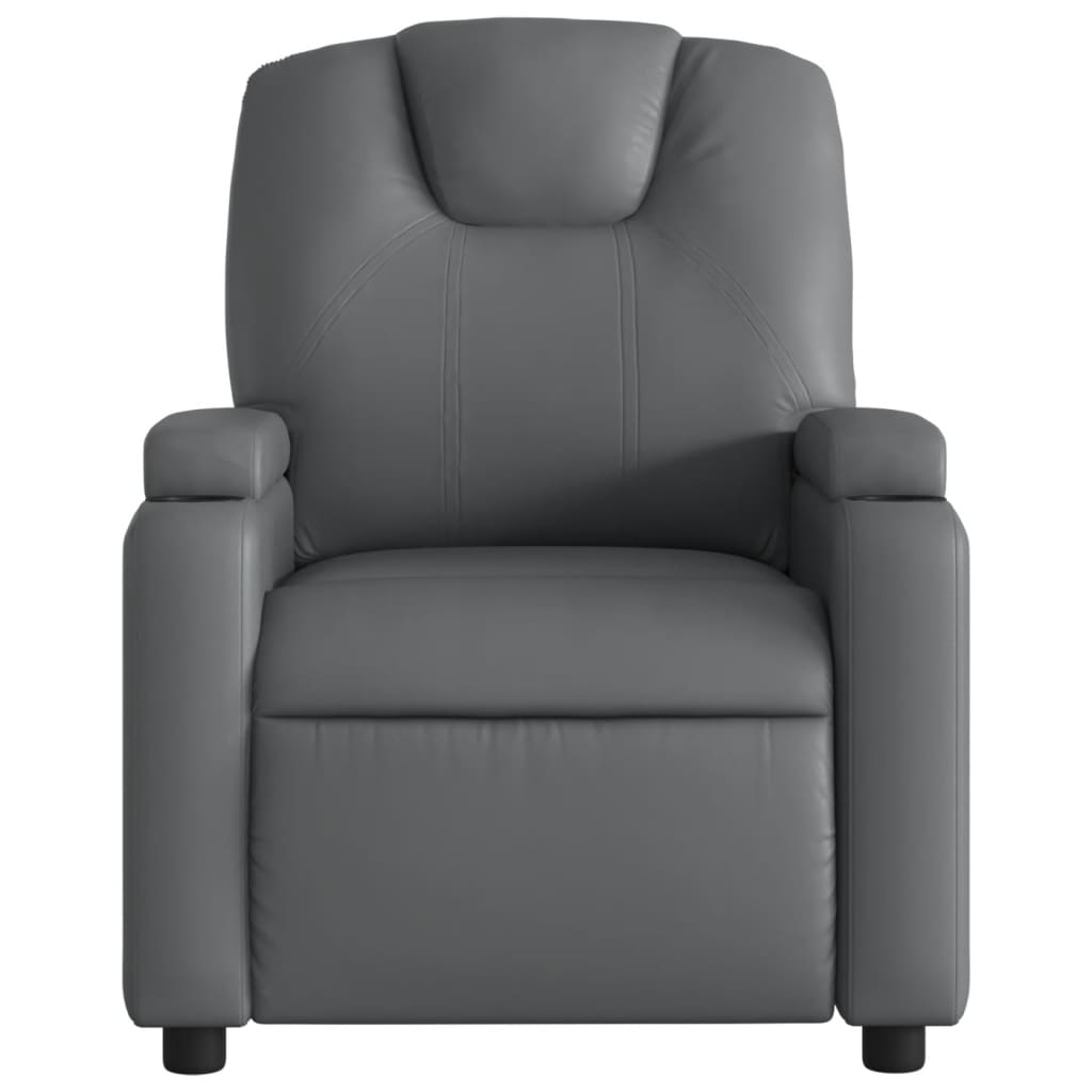 Poltrona Massaggiante Elettrica Reclinabile Grigio Similpelle - homemem39