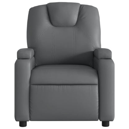 Poltrona Massaggiante Elettrica Reclinabile Grigio Similpelle - homemem39