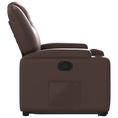 Poltrona Alzapersona Reclinabile Marrone in Similpelle | homemem39