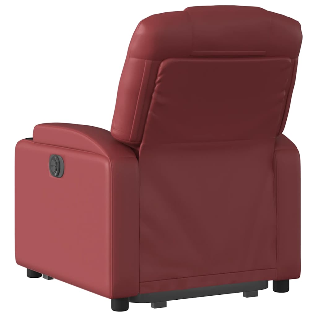 Poltrona Alzapersona Reclinabile Rosso Vino in Similpelle | homemem39