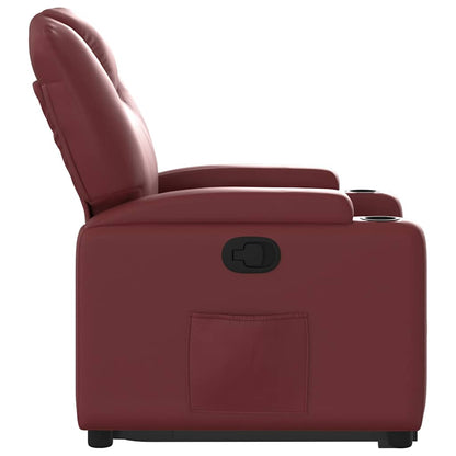 Poltrona Alzapersona Reclinabile Rosso Vino in Similpelle | homemem39