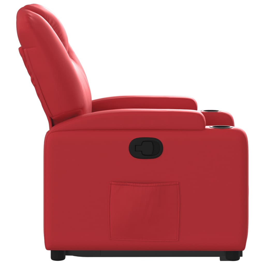 Poltrona Alzapersona Reclinabile Rosso in Similpelle | homemem39