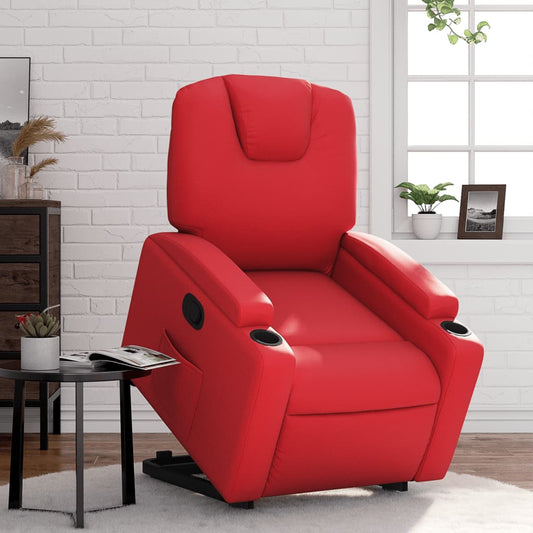Poltrona Alzapersona Reclinabile Rosso in Similpelle | homemem39
