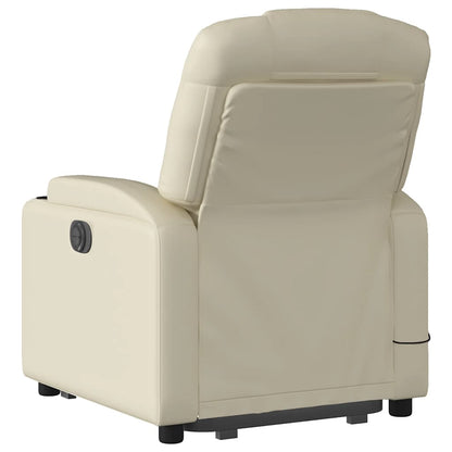 Poltrona Alzapersona Elettrica Reclinabile Crema in Similpelle | homemem39