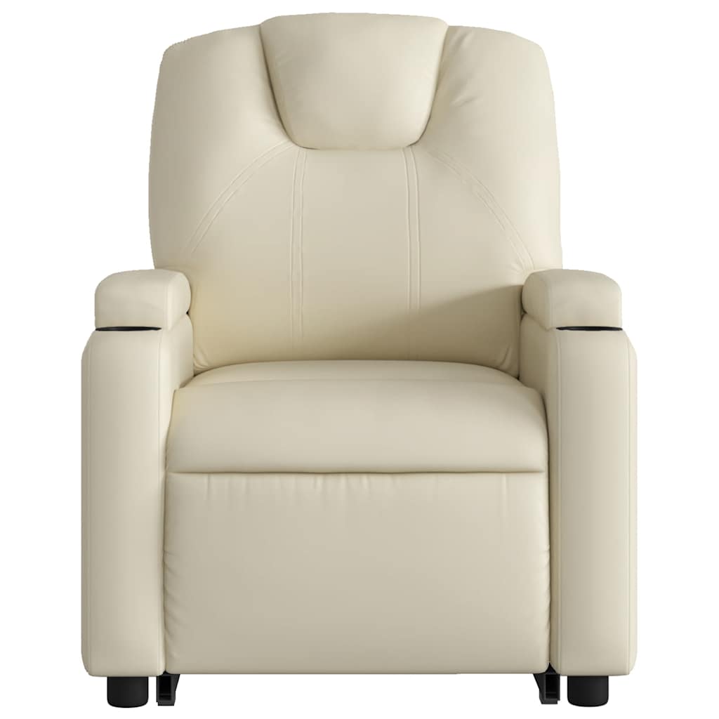 Poltrona Alzapersona Elettrica Reclinabile Crema in Similpelle | homemem39