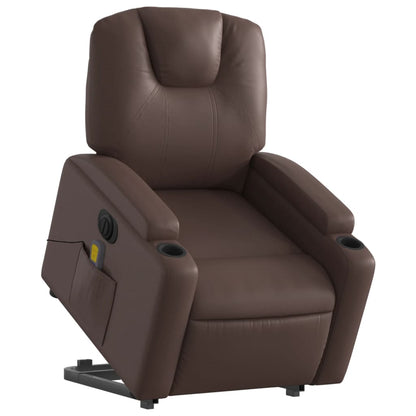 Poltrona Alzapersona Elettrica Reclinabile Marrone Similpelle | homemem39