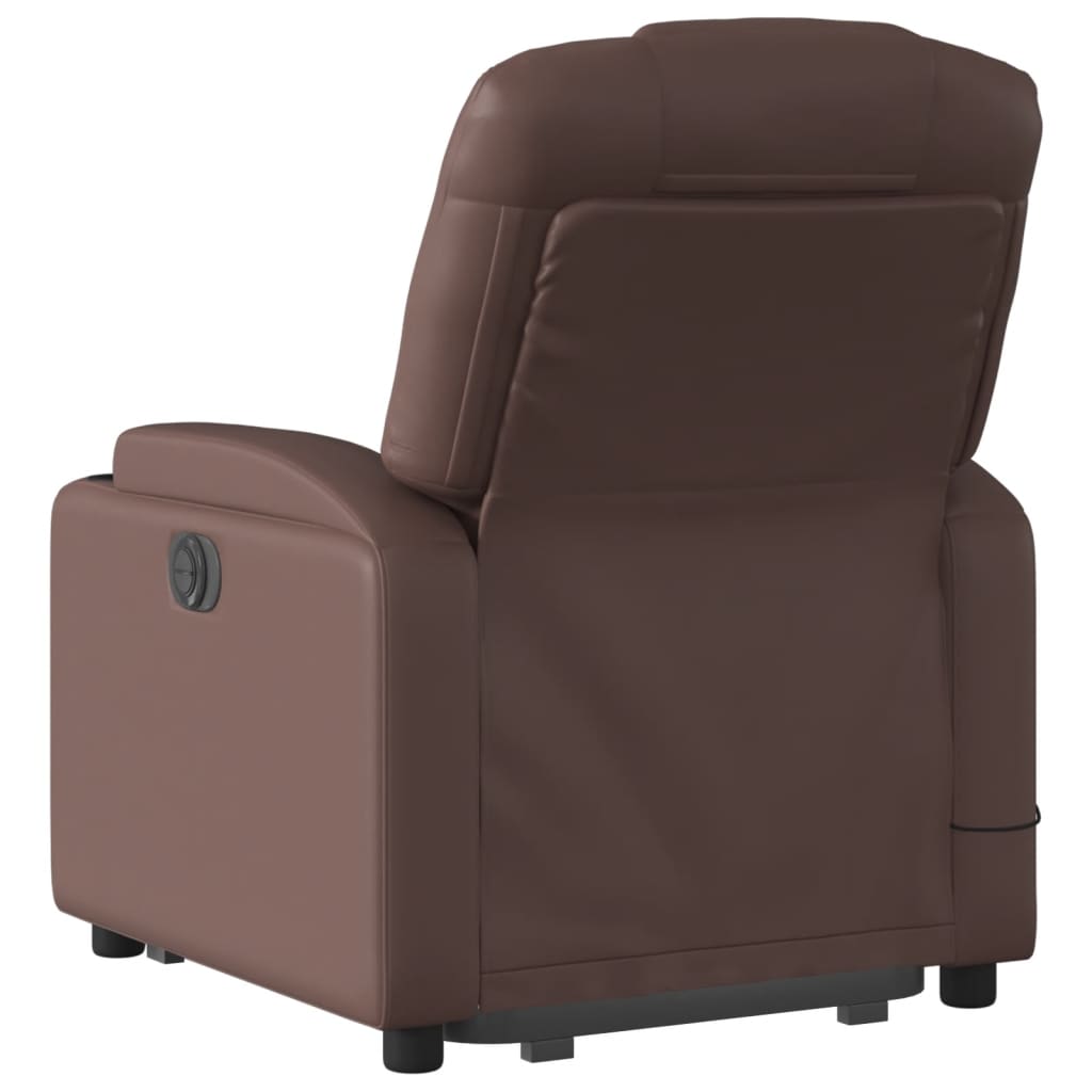 Poltrona Alzapersona Elettrica Reclinabile Marrone Similpelle | homemem39