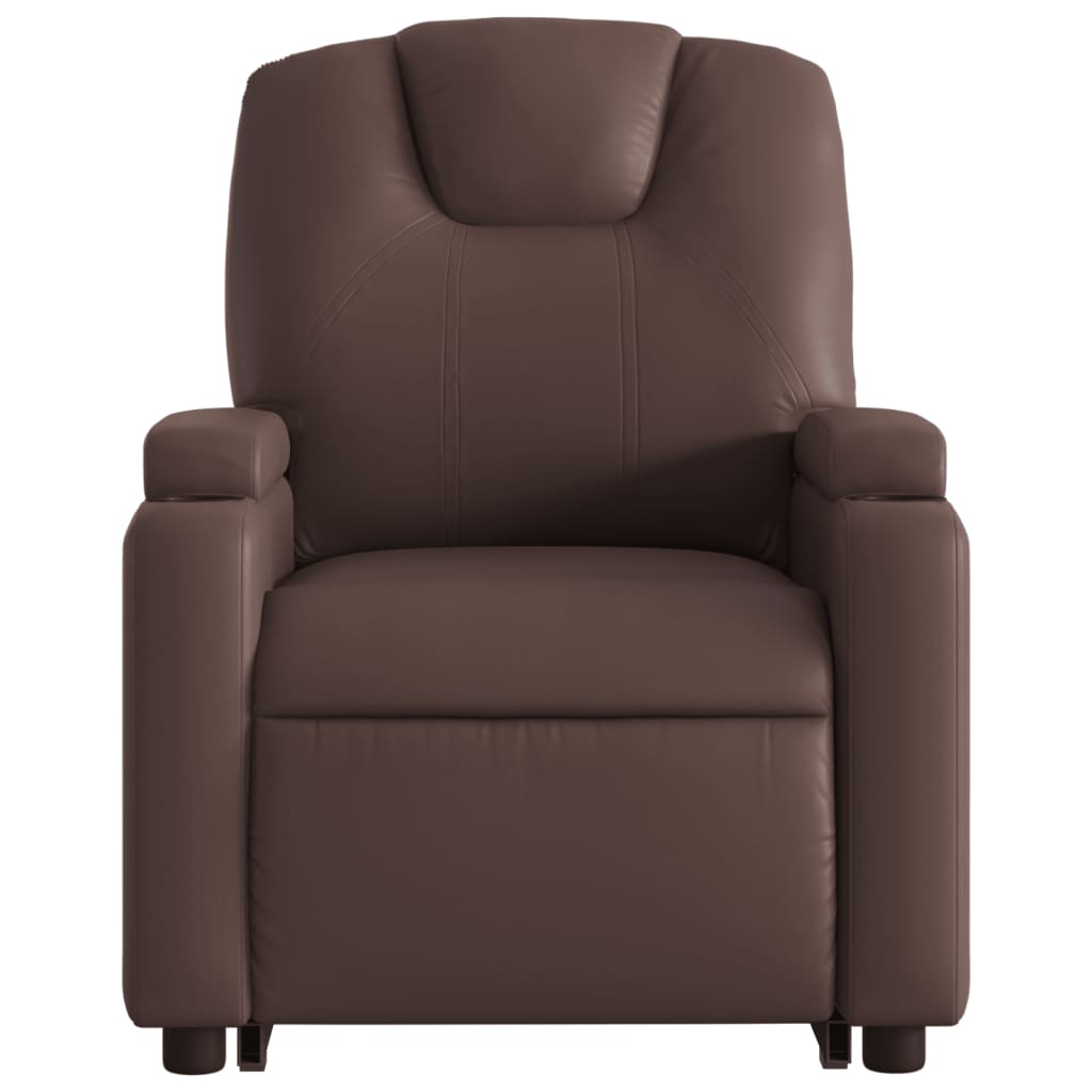 Poltrona Alzapersona Elettrica Reclinabile Marrone Similpelle | homemem39