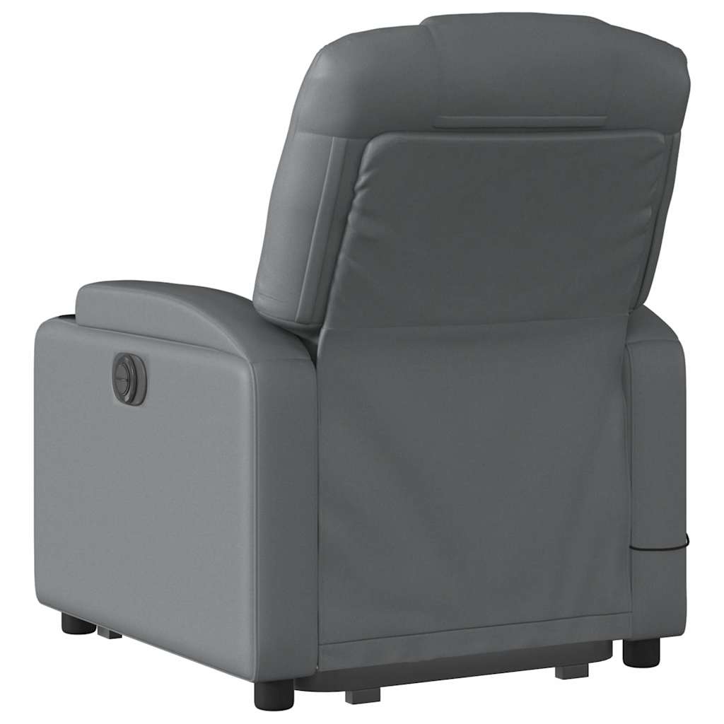 Poltrona Alzapersona Elettrica Reclinabile Grigio in Similpelle - homemem39
