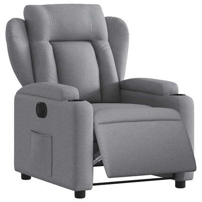 Poltrona Elettrica Reclinabile Grigio Chiaro in Tessuto | homemem39