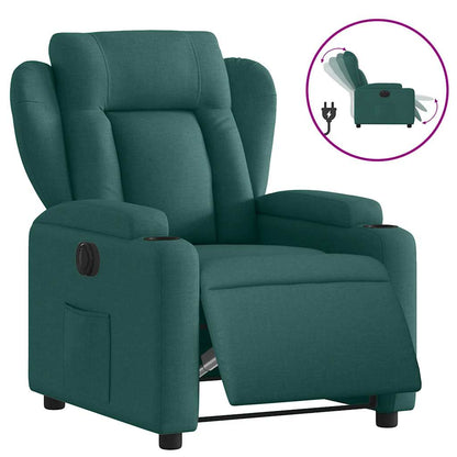 Poltrona Elettrica Reclinabile Verde Scuro in Tessuto | homemem39