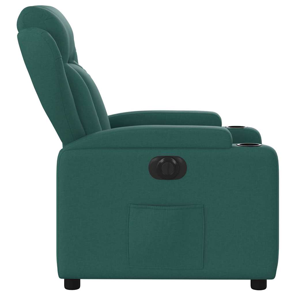Poltrona Elettrica Reclinabile Verde Scuro in Tessuto | homemem39
