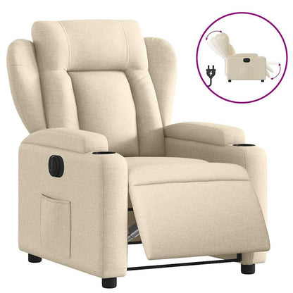 Poltrona Elettrica Reclinabile Crema in Tessuto | homemem39
