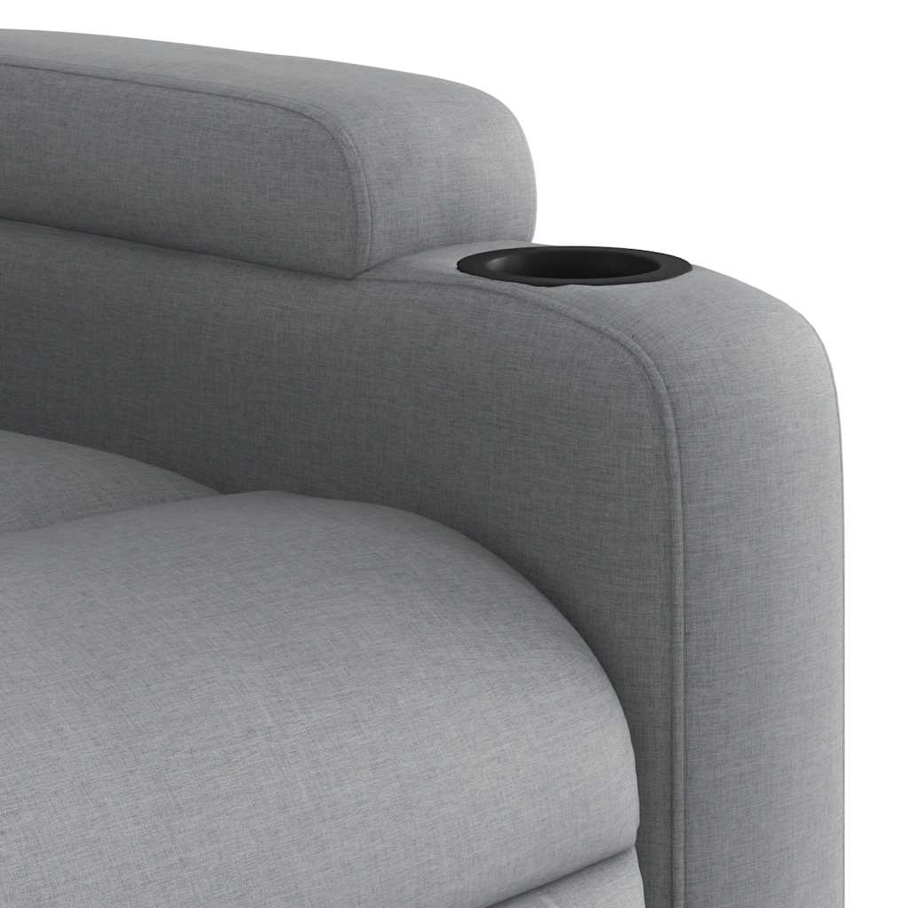 Poltrona Reclinabile Massaggio Elettrica Grigio Chiaro Tessuto - homemem39