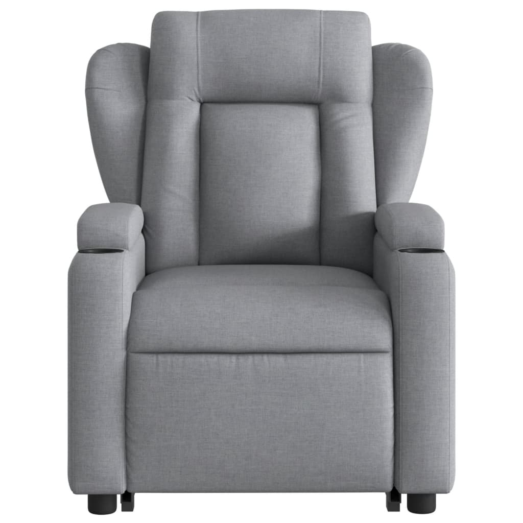 Poltrona Alzapersona Reclinabile Grigio Chiaro in Tessuto | homemem39