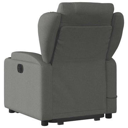 Poltrona Alzapersona Massaggi Reclinabile Grigio Scuro Tessuto - homemem39