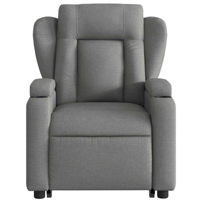 Poltrona Alzapersona Massaggi Reclinabile Grigio Scuro Tessuto - homemem39