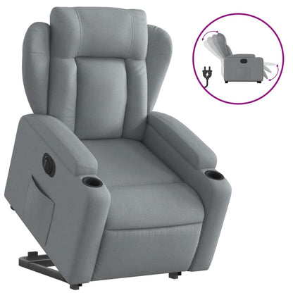 Poltrona Reclinante Alzapersona Elettrica Grigio Chiaro Tessuto | homemem39
