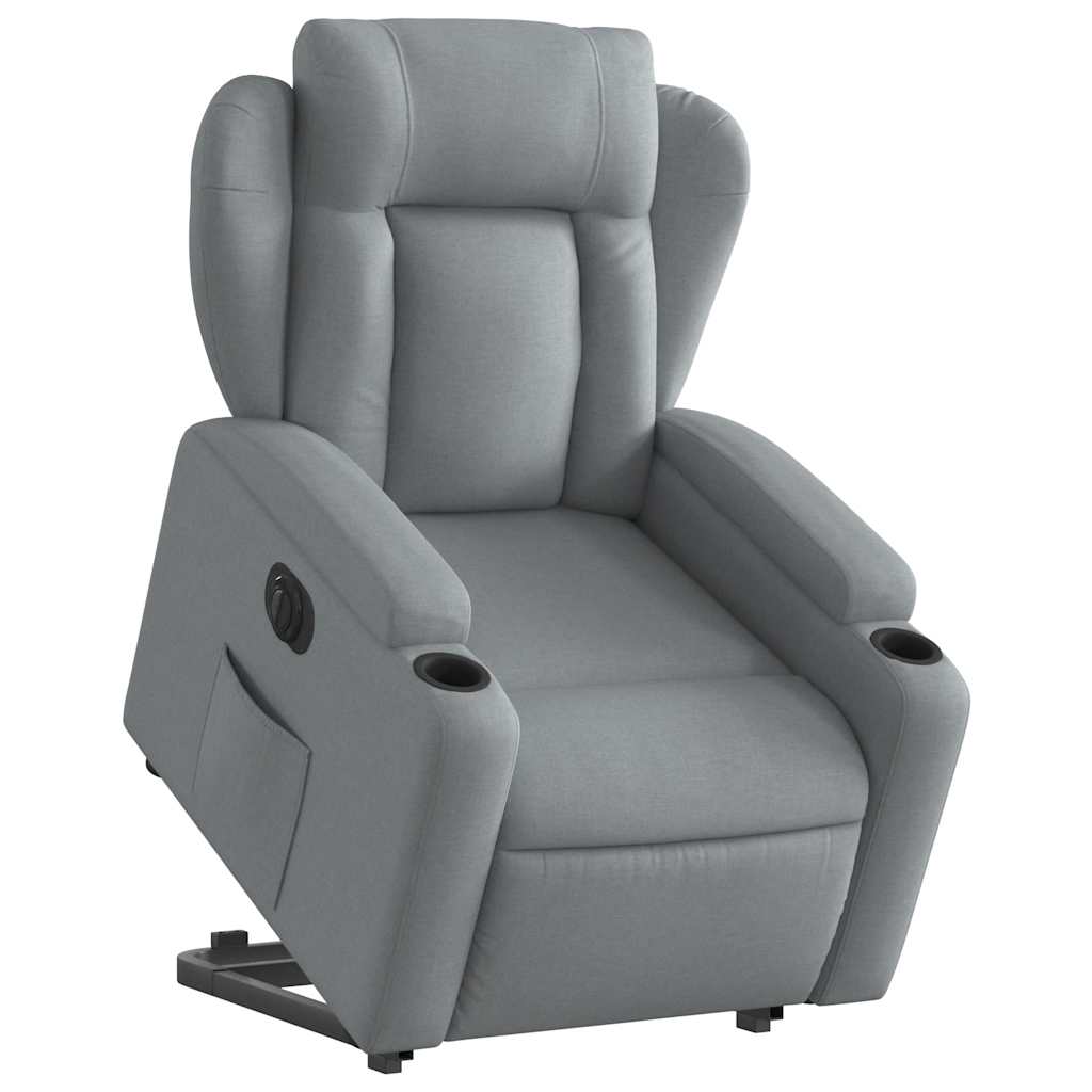 Poltrona Reclinante Alzapersona Elettrica Grigio Chiaro Tessuto | homemem39