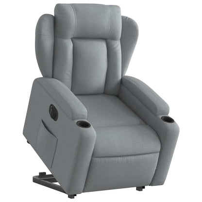Poltrona Reclinante Alzapersona Elettrica Grigio Chiaro Tessuto | homemem39