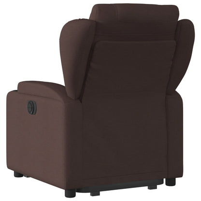 Poltrona Alzapersona Reclinante Elettrica Marrone Scuro Tessuto - homemem39
