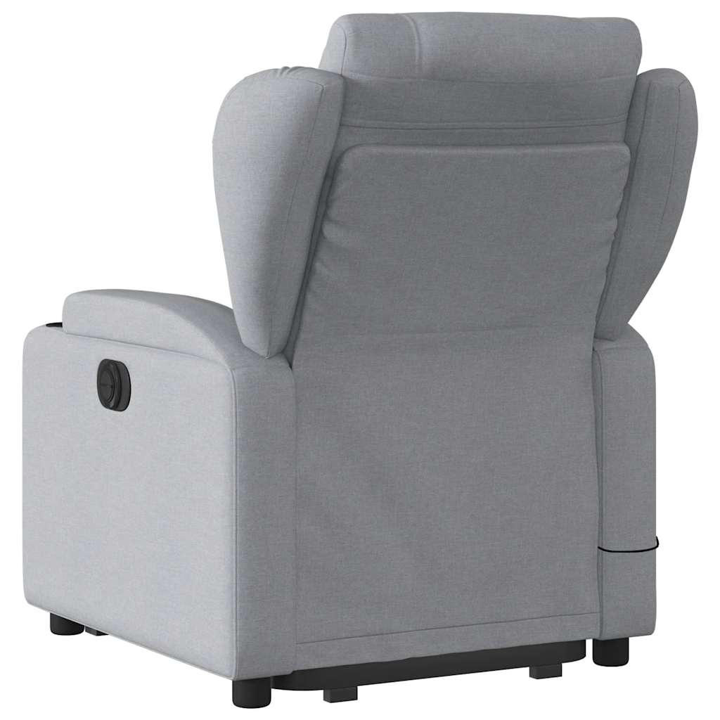 Poltrona Alzapersona Massaggi Elettrica Grigio Chiaro Tessuto - homemem39