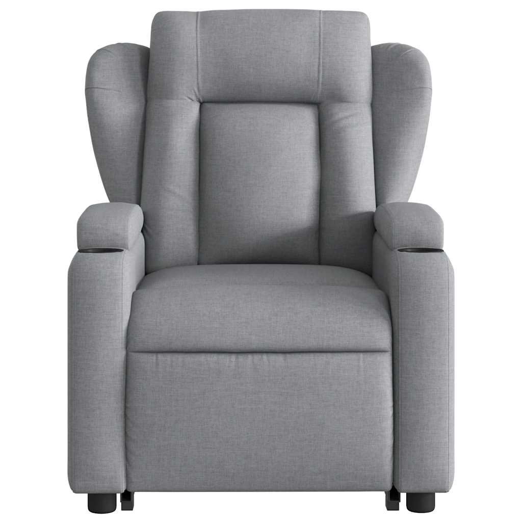 Poltrona Alzapersona Massaggi Elettrica Grigio Chiaro Tessuto - homemem39
