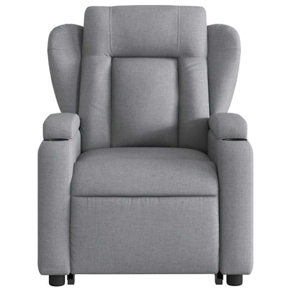 Poltrona Alzapersona Massaggi Elettrica Grigio Chiaro Tessuto - homemem39