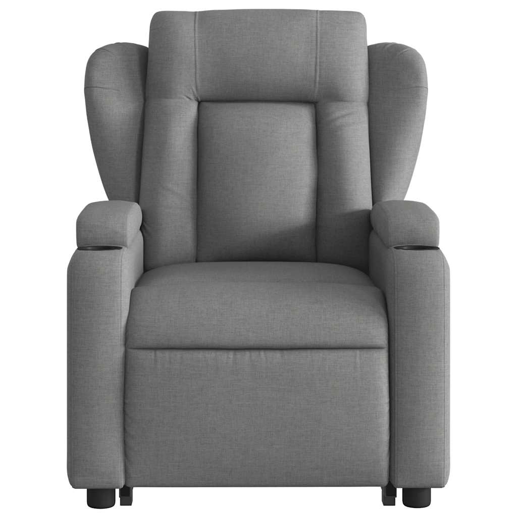 Poltrona Alzapersona Massaggi Elettrica Grigio Scuro Tessuto - homemem39