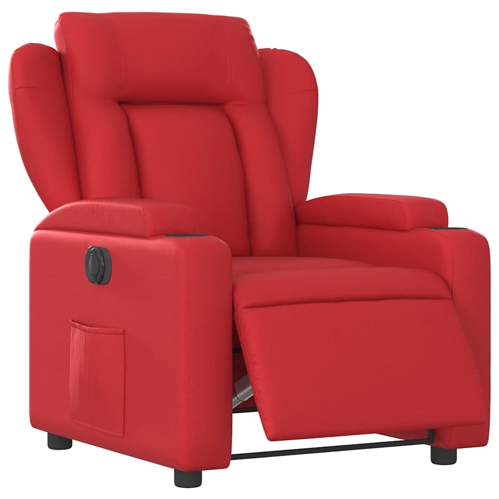 Poltrona Reclinabile Elettrica Rossa in Similpelle | homemem39