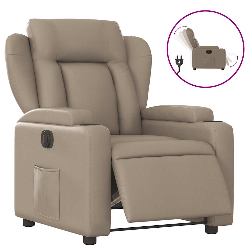 Poltrona Reclinabile Elettrica Cappuccino in Similpelle | homemem39