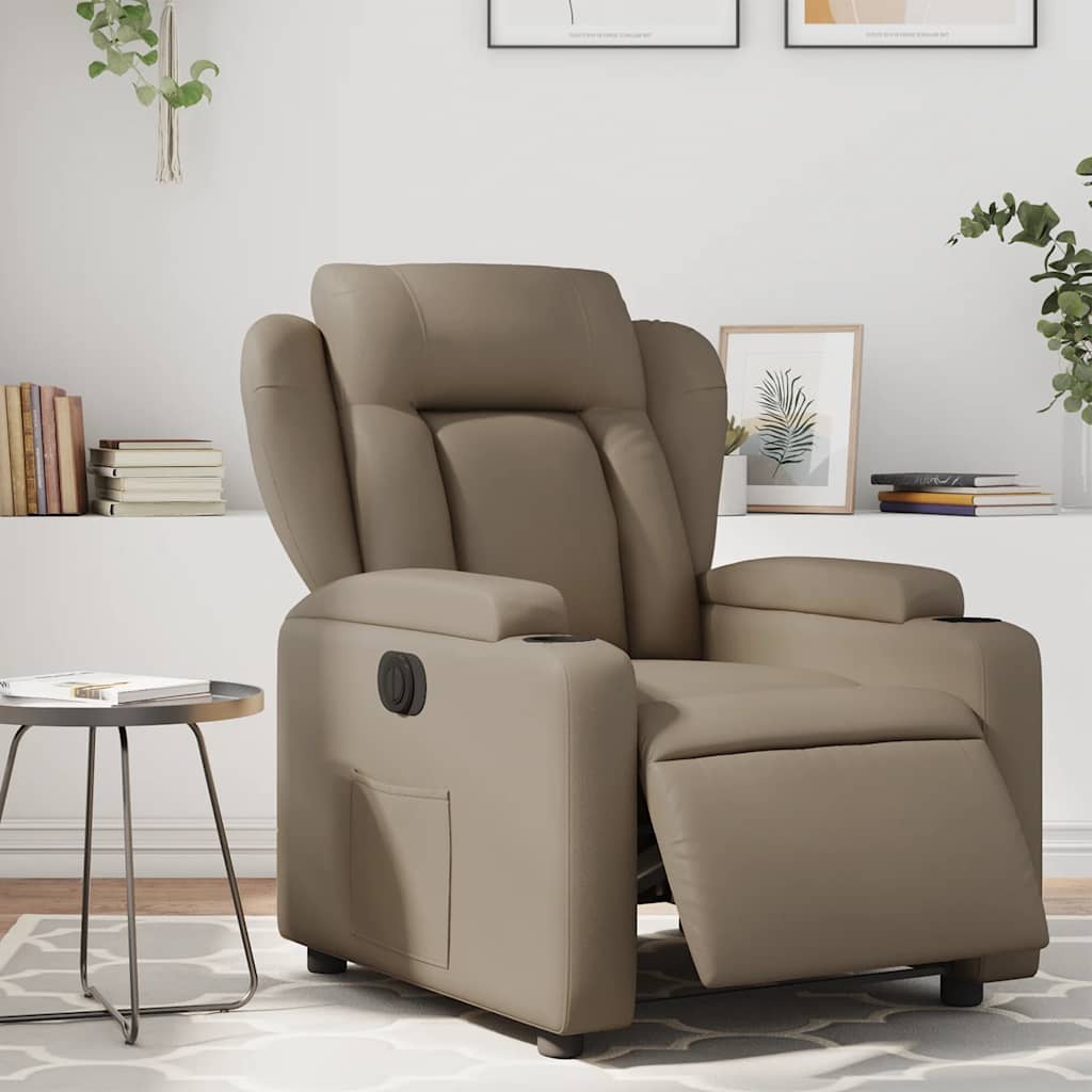 Poltrona Reclinabile Elettrica Cappuccino in Similpelle | homemem39