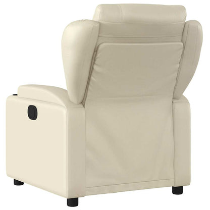 Poltrona Massaggiante Elettrica Reclinabile Crema Similpelle | homemem39