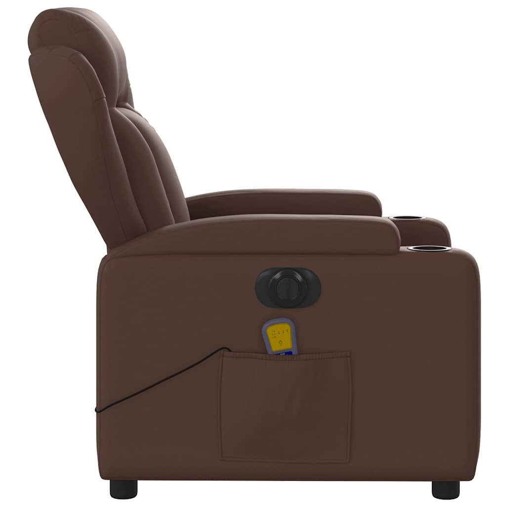Poltrona Massaggiante Elettrica Marrone in Similpelle - homemem39