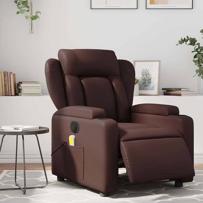 Poltrona Massaggiante Elettrica Marrone in Similpelle - homemem39
