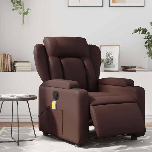 Poltrona Massaggiante Elettrica Marrone in Similpelle - homemem39