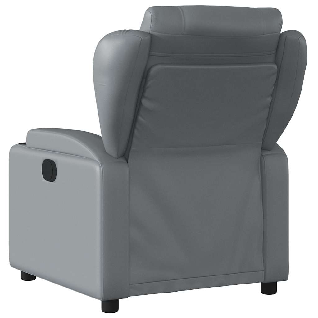 Poltrona Massaggiante Elettrica Reclinabile Grigio Similpelle | homemem39
