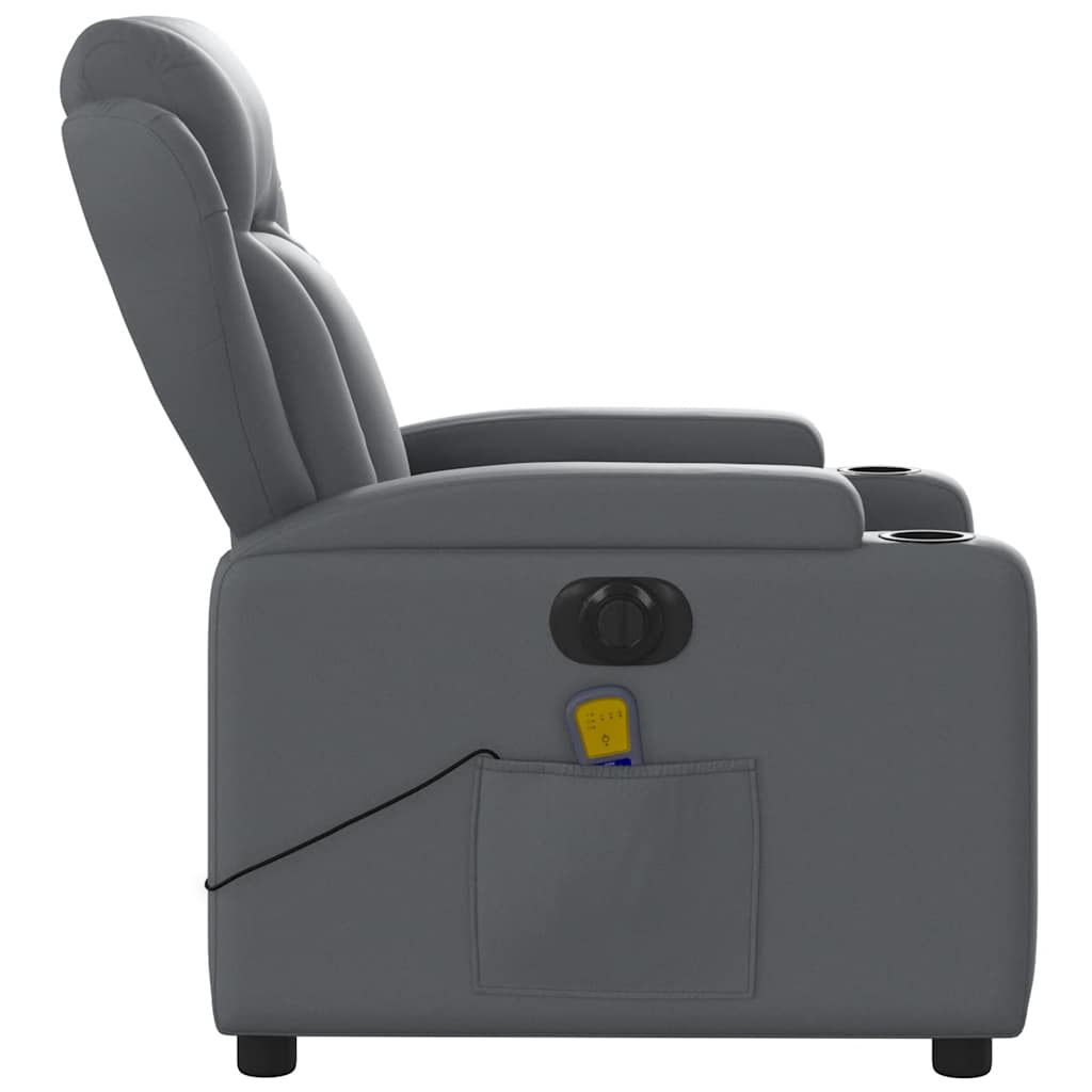 Poltrona Massaggiante Elettrica Reclinabile Grigio Similpelle | homemem39