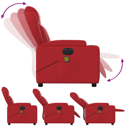 Poltrona Massaggio Elettrica Reclinabile Rosso Similpelle | homemem39