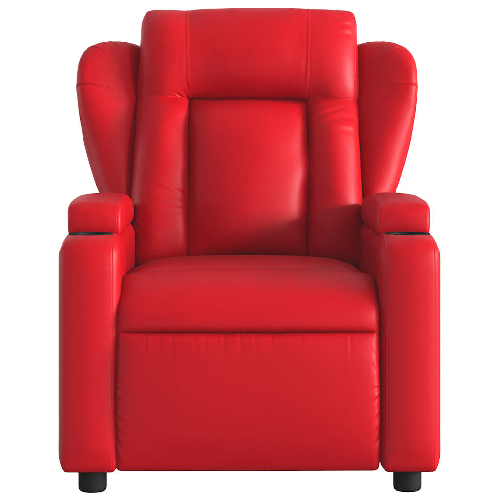 Poltrona Massaggio Elettrica Reclinabile Rosso Similpelle | homemem39