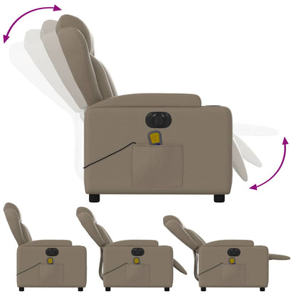 Poltrona Reclinabile Massaggio Elettrica Cappuccino Similpelle | homemem39