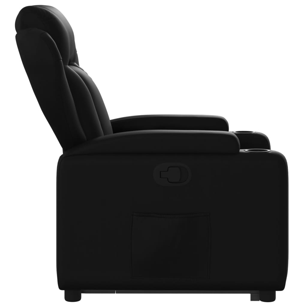 Poltrona Alzapersona Reclinabile Nera in Similpelle | homemem39