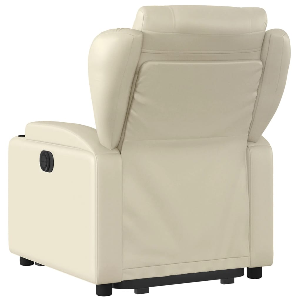 Poltrona Alzapersona Reclinabile Crema in Similpelle | homemem39