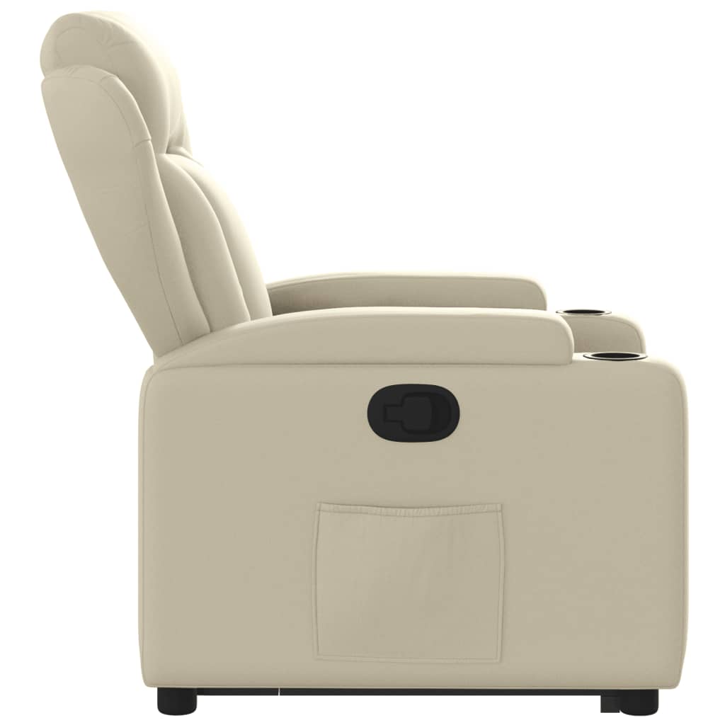 Poltrona Alzapersona Reclinabile Crema in Similpelle | homemem39