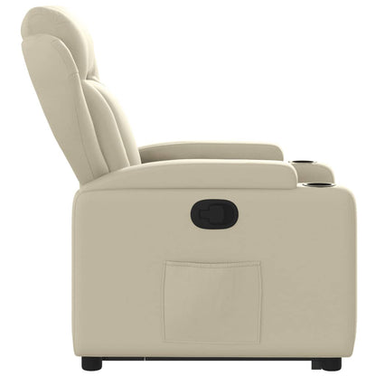 Poltrona Alzapersona Reclinabile Crema in Similpelle | homemem39