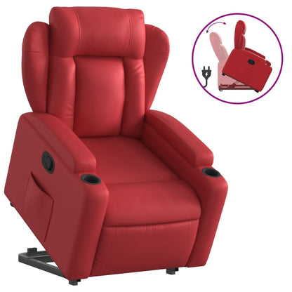 Poltrona Alzapersona Reclinabile Rosso in Similpelle | homemem39