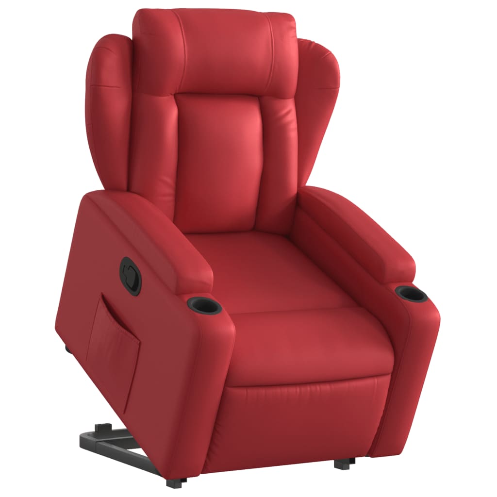 Poltrona Alzapersona Reclinabile Rosso in Similpelle | homemem39